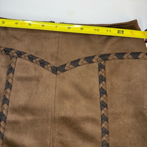 NWT Maeve Whipstitch A-Line Mini Skirt Brown Size XS Anthropologie - Picture 13 of 14